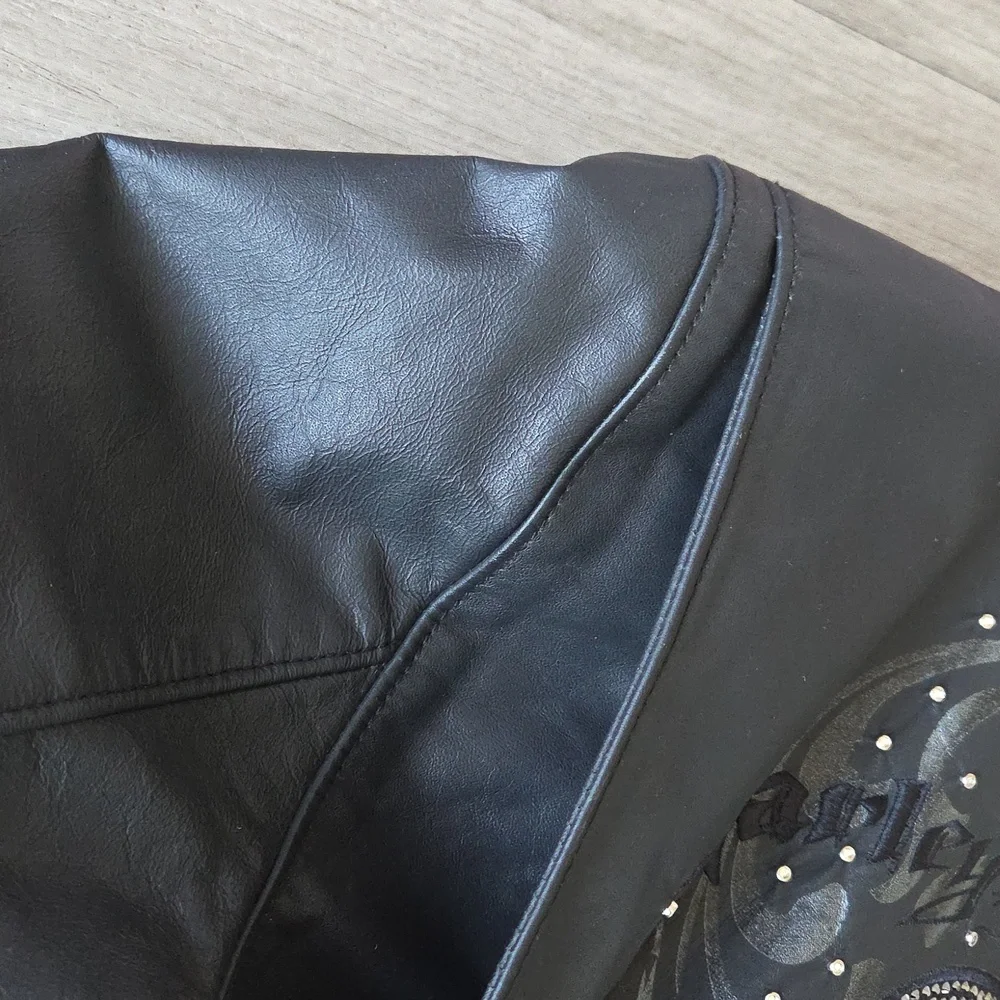 Women's Harley- Davidson Wicked Willie G Skull Genuine Leather Size S. Swarvoski - Picture 6 of 16